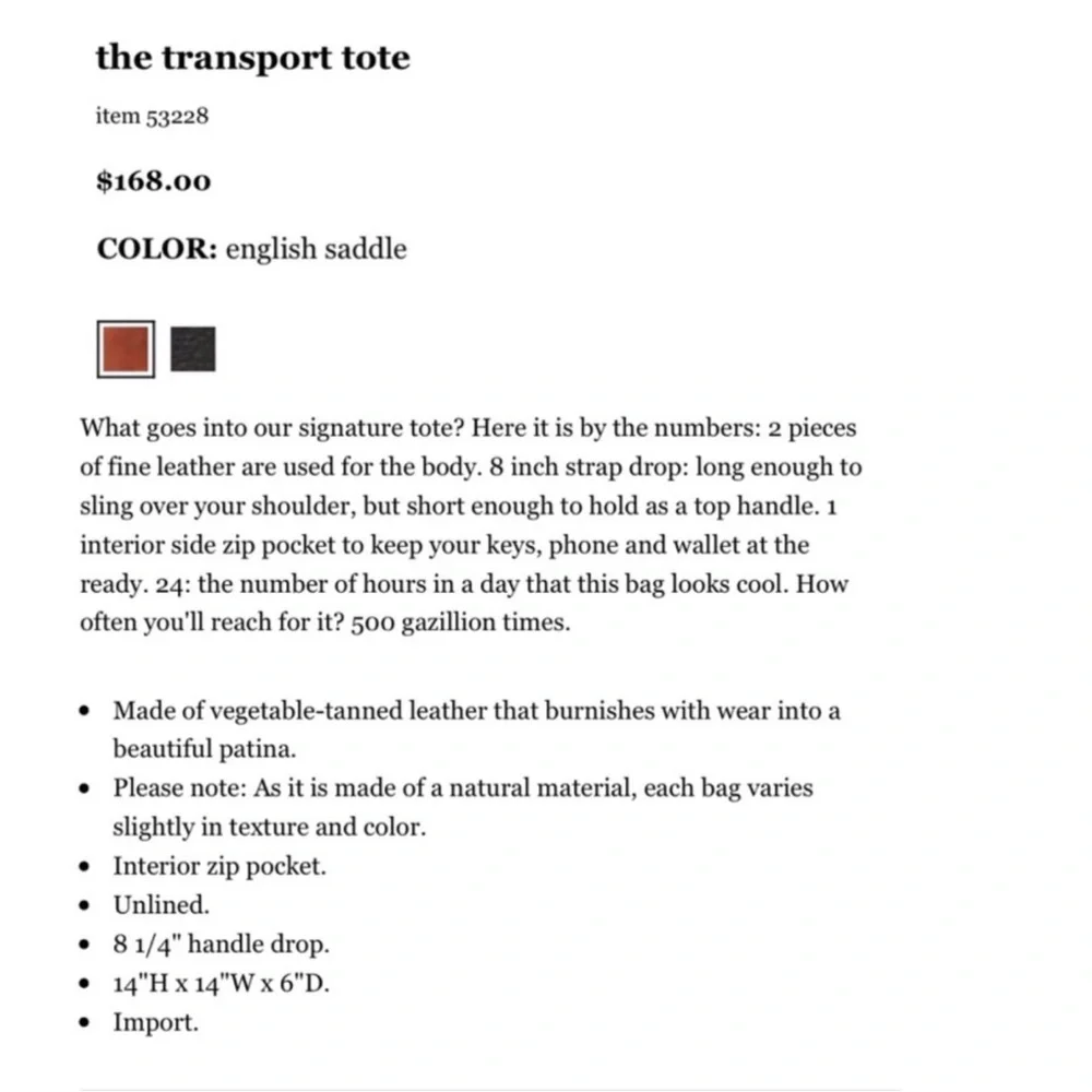 Madewell The Transport Tote- English Saddle - Picture 12 of 12